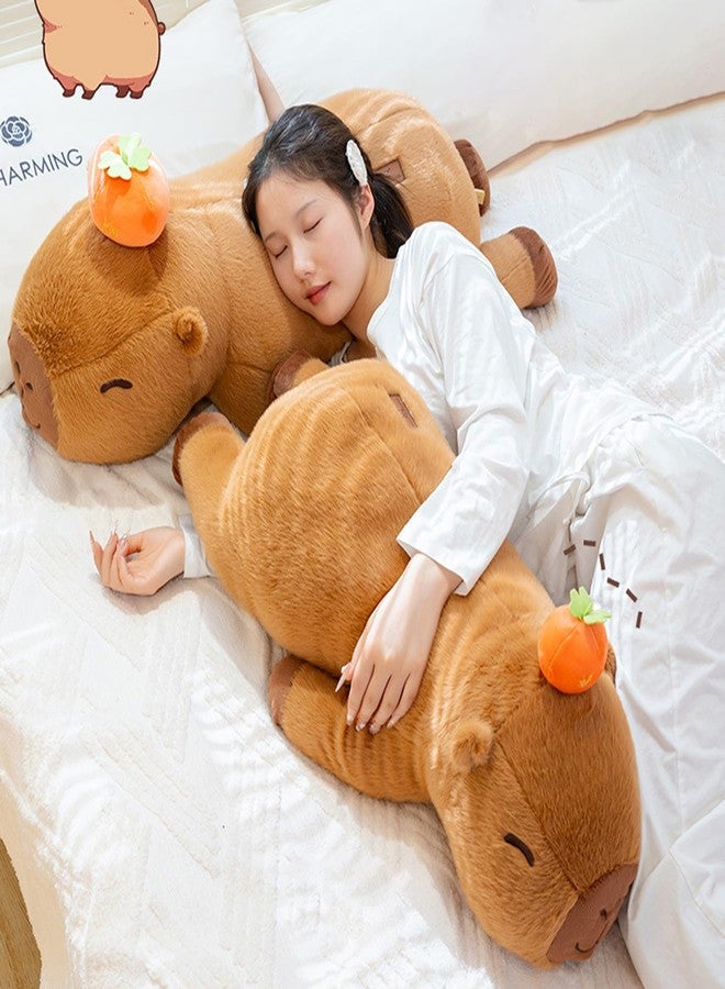 PEACH CAT Persimmon Capybara Plush 31.5" Long Capibara Stuffed Animal Cute Plushies Toys Gifts for Adults Brown - Image 3